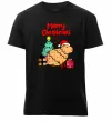 Мужская премиум футболка Merry Christmas Capybara Черный фото