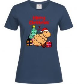 Женская футболка Merry Christmas Capybara Женская футболка Merry Christmas Capybara
