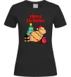 Женская футболка Merry Christmas Capybara Черный Женская футболка Merry Christmas Capybara Черный фото