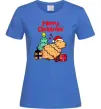 Женская футболка Merry Christmas Capybara Ярко-синий Женская футболка Merry Christmas Capybara Ярко-синий фото