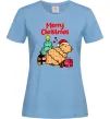 Женская футболка Merry Christmas Capybara Голубой Женская футболка Merry Christmas Capybara Голубой фото
