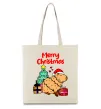 Эко-сумка Merry Christmas Capybara Бежевый Эко-сумка Merry Christmas Capybara Бежевый фото