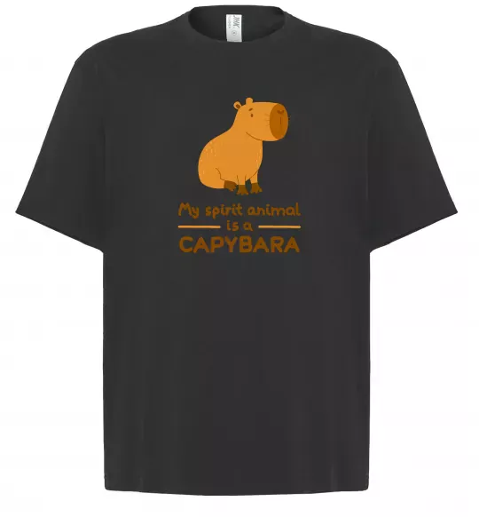 Футболка Оверсайз My spirit animal is a CAPYBARA Чорний фото
