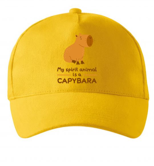 Кепка My spirit animal is a CAPYBARA Солнечно желтый фото