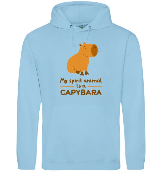 Жіноча толстовка (худі) My spirit animal is a CAPYBARA Блакитний фото