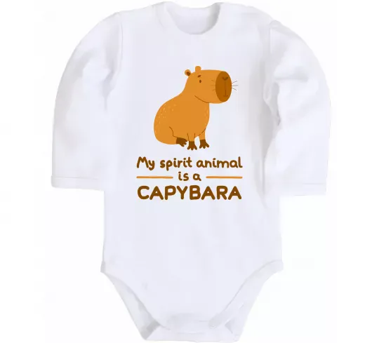 Детский боди My spirit animal is a CAPYBARA Белый фото