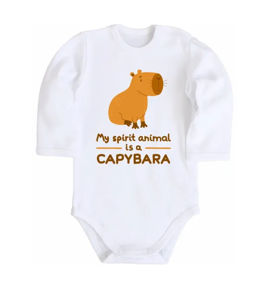 Детский боди My spirit animal is a CAPYBARA Белый фото