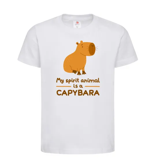 Детская футболка My spirit animal is a CAPYBARA Белый фото