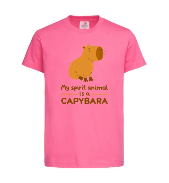 Детская футболка My spirit animal is a CAPYBARA Ярко-розовый фото