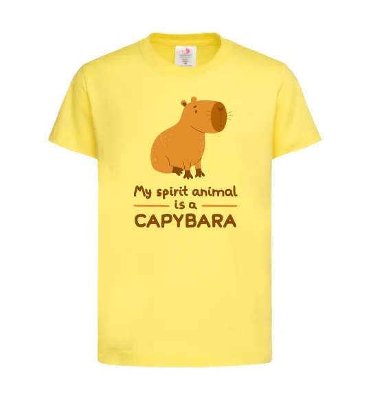 Детская футболка My spirit animal is a CAPYBARA Лимонный фото