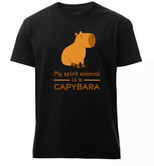 Чоловіча преміум футболка My spirit animal is a CAPYBARA Чорний фото