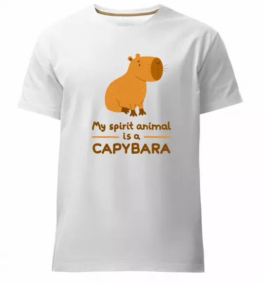 Чоловіча преміум футболка My spirit animal is a CAPYBARA Білий фото