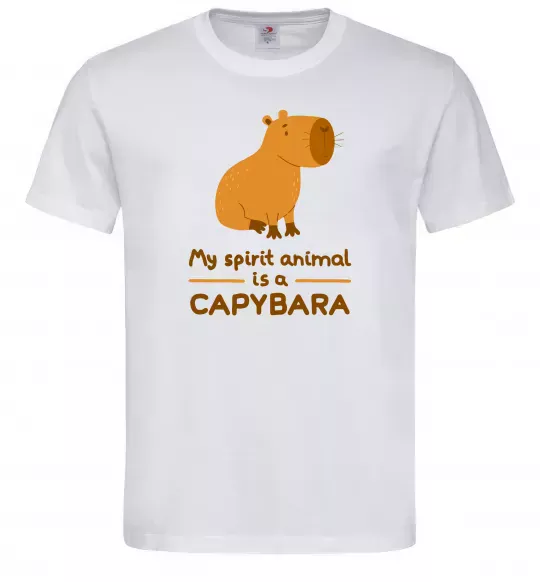 Чоловіча футболка My spirit animal is a CAPYBARA Білий фото