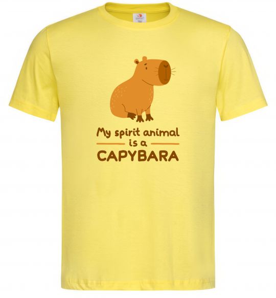 Мужская футболка My spirit animal is a CAPYBARA Лимонный фото