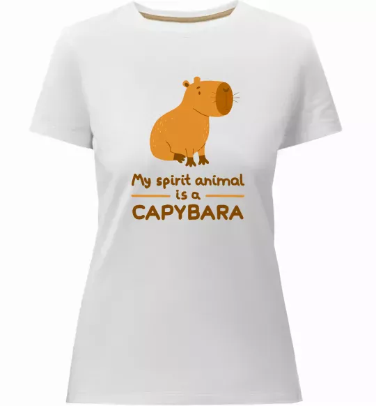 Женская премиум футболка My spirit animal is a CAPYBARA Белый фото