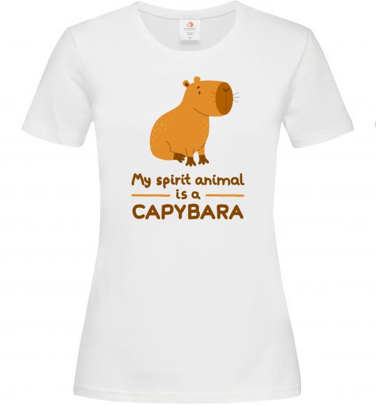 Женская футболка My spirit animal is a CAPYBARA Белый фото