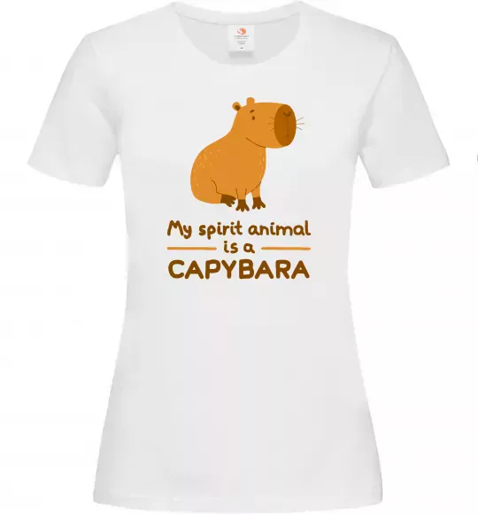 Женская футболка My spirit animal is a CAPYBARA Белый фото