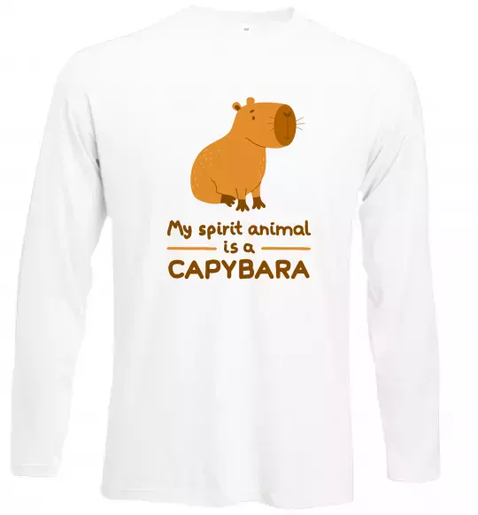 Лонгслив My spirit animal is a CAPYBARA Белый фото