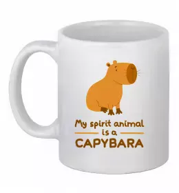 Чашка керамическая Be a capybara Белый фото