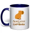 Чашка з кольоровою ручкою My spirit animal is a CAPYBARA Глибокий темно-синій фото