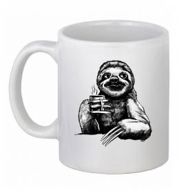 Чашка керамічна Лінивець з кавою Чашка керамічна Лінивець з кавою