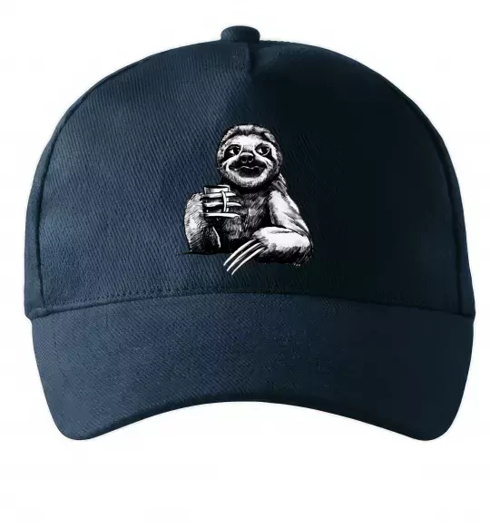 Кепка Лінивець з кавою Темно-синій фото