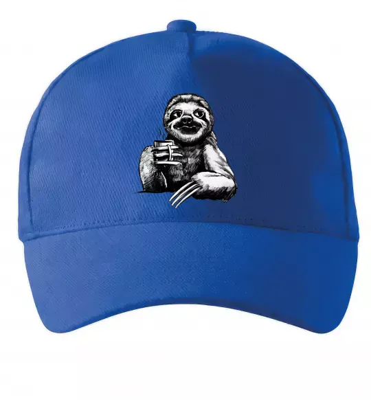 Кепка Лінивець з кавою Яскраво-синій фото