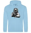 Чоловіча толстовка (худі) Лінивець з кавою Блакитний фото