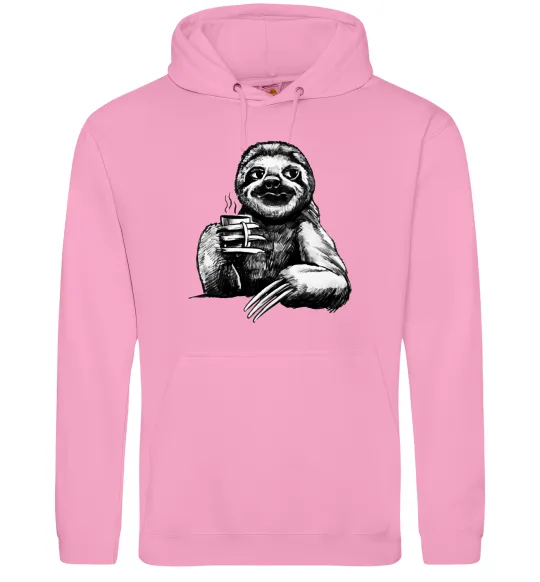 Жіноча толстовка (худі) Лінивець з кавою Рожевий фото