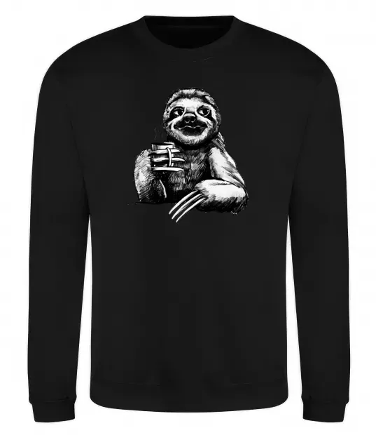 Свитшот Лінивець з кавою Черный фото