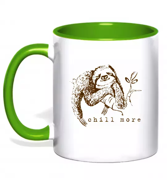 Чашка с цветной ручкой Chill more Зеленый фото