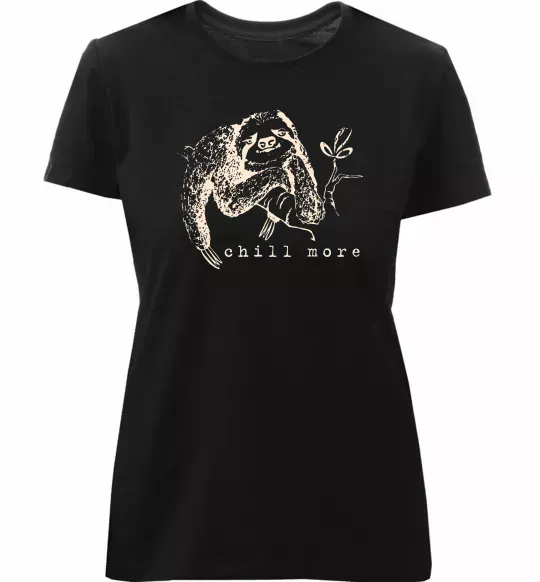 Женская премиум футболка Chill more Черный фото