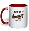 Чашка с цветной ручкой Just do it later Красный Чашка с цветной ручкой Just do it later Красный фото