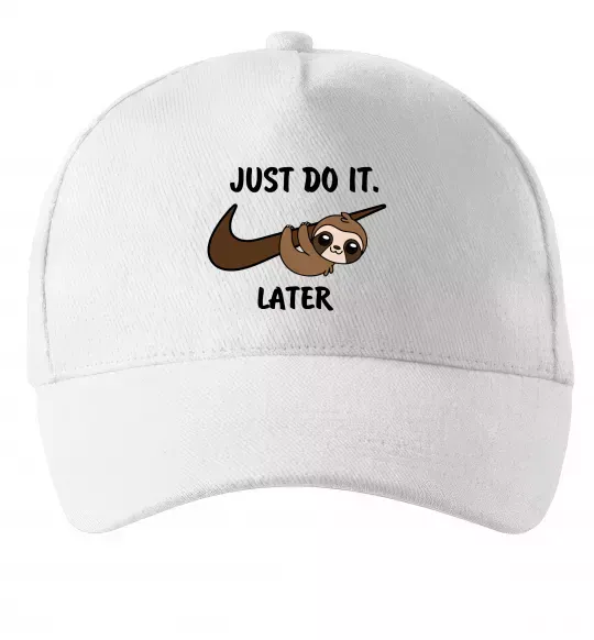 Кепка Just do it later Білий фото