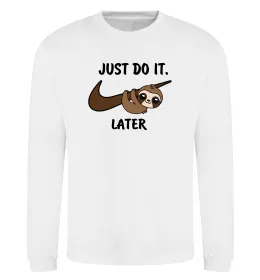 Світшот Just do it later Білий фото