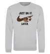 Світшот Just do it later Сірий меланж фото