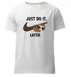 Чоловіча преміум футболка Just do it later Білий фото