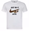 Чоловіча футболка Just do it later Білий Чоловіча футболка Just do it later Білий фото