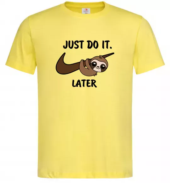 Чоловіча футболка Just do it later Лимонний фото