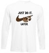 Лонгслів Just do it later Білий фото