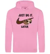 Чоловіча толстовка (худі) Just do it later Рожевий фото