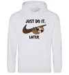 Мужская толстовка (худи) Just do it later Серый меланж фото