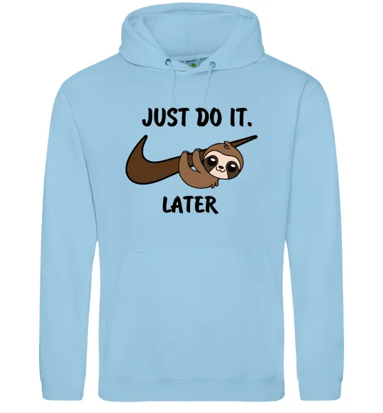 Чоловіча толстовка (худі) Just do it later Блакитний фото