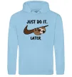 Чоловіча толстовка (худі) Just do it later Блакитний фото