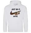 Женская толстовка (худи) Just do it later Серый меланж фото