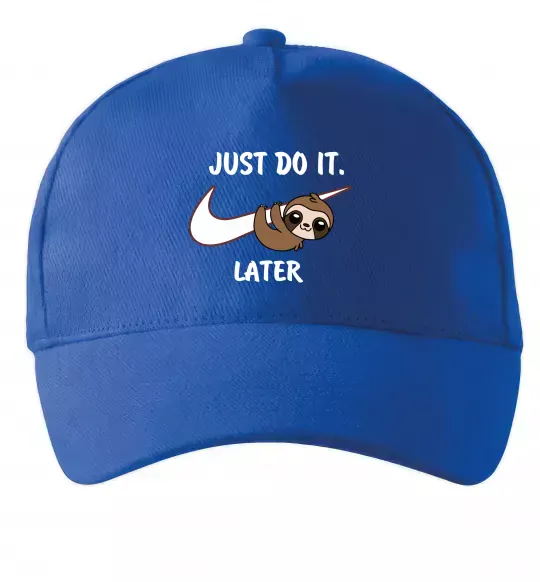 Кепка Just do it later Яскраво-синій фото