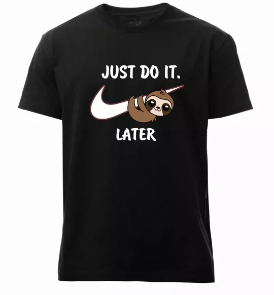 Чоловіча преміум футболка Just do it later Чорний фото