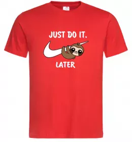 Мужская футболка Just do it later Красный фото