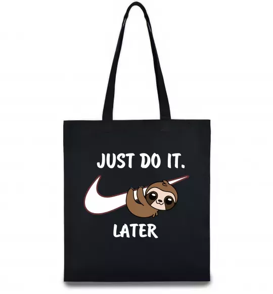 Еко-сумка Just do it later Чорний фото