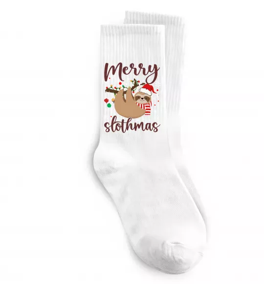 Носки Merry slothmas Белый фото